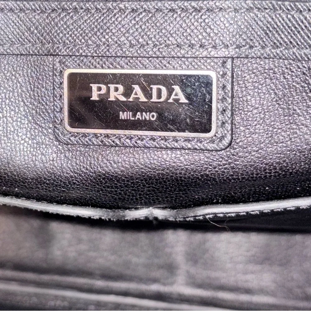 Prada Vintage Black Saffiano Leather Briefcase